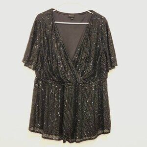 Torrid Babydoll Sequin Blouse